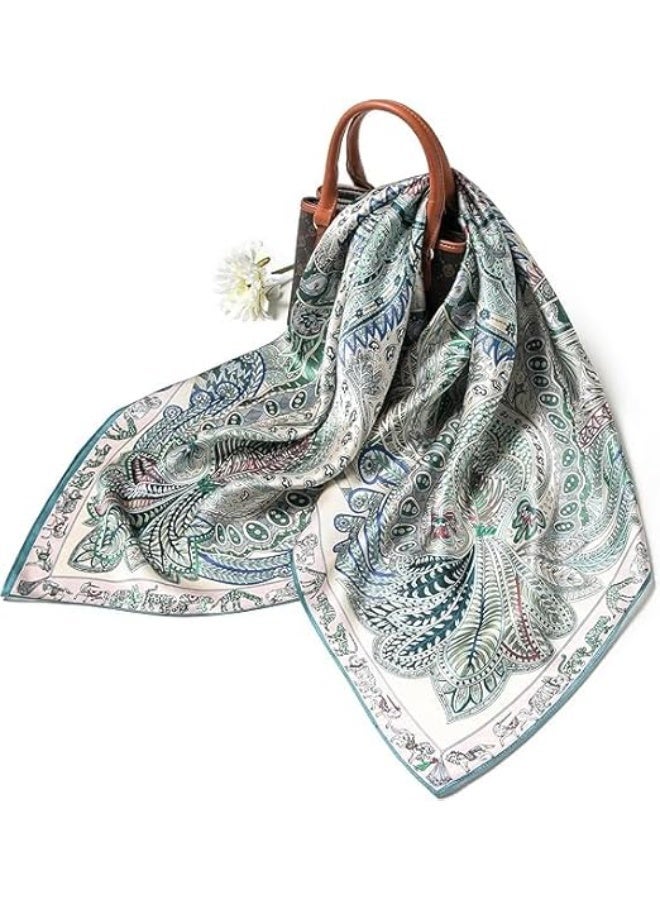 100% Pure Mulberry Silk Square Scarf - Lightweight Hair Wrap & Shawl for Women - Versatile Headscarf, Neckerchief, Women Natural Silk (20.8×20.8 inches) - Image 4