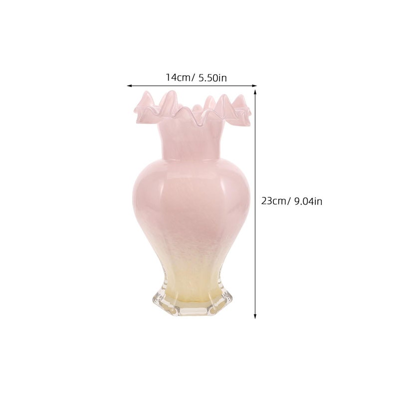 Handblown Gradient Pink Glass Vase for Flowers Home Decor Centerpiece Hydroponic Planter - Image 3