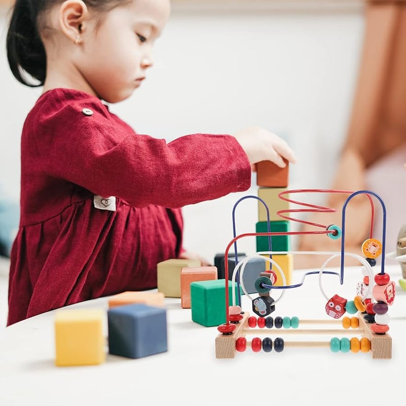 Wooden Bead Maze Toy For Cognitive Skills Hand Eye Coordination Kids Educational Game - Image 3