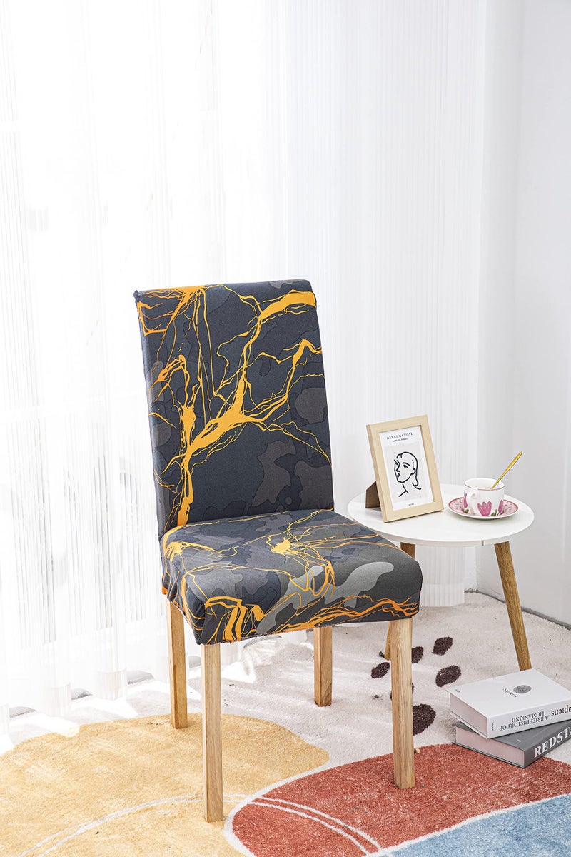 House of Quirk Elastic Chair Cover Stretch Removable Washable Short Dining Chair Cover Protector Seat Slipcover (Dark Sunrise), Polyester - Image 2