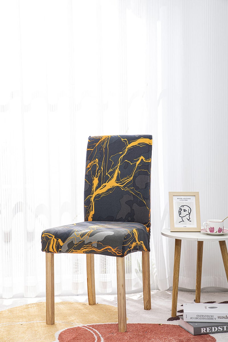 House of Quirk Elastic Chair Cover Stretch Removable Washable Short Dining Chair Cover Protector Seat Slipcover (Dark Sunrise), Polyester - Image 3
