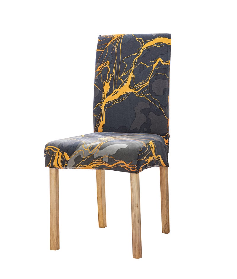 House of Quirk Elastic Chair Cover Stretch Removable Washable Short Dining Chair Cover Protector Seat Slipcover (Dark Sunrise), Polyester - Image 1