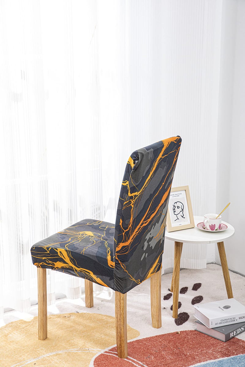 House of Quirk Elastic Chair Cover Stretch Removable Washable Short Dining Chair Cover Protector Seat Slipcover (Dark Sunrise), Polyester - Image 4