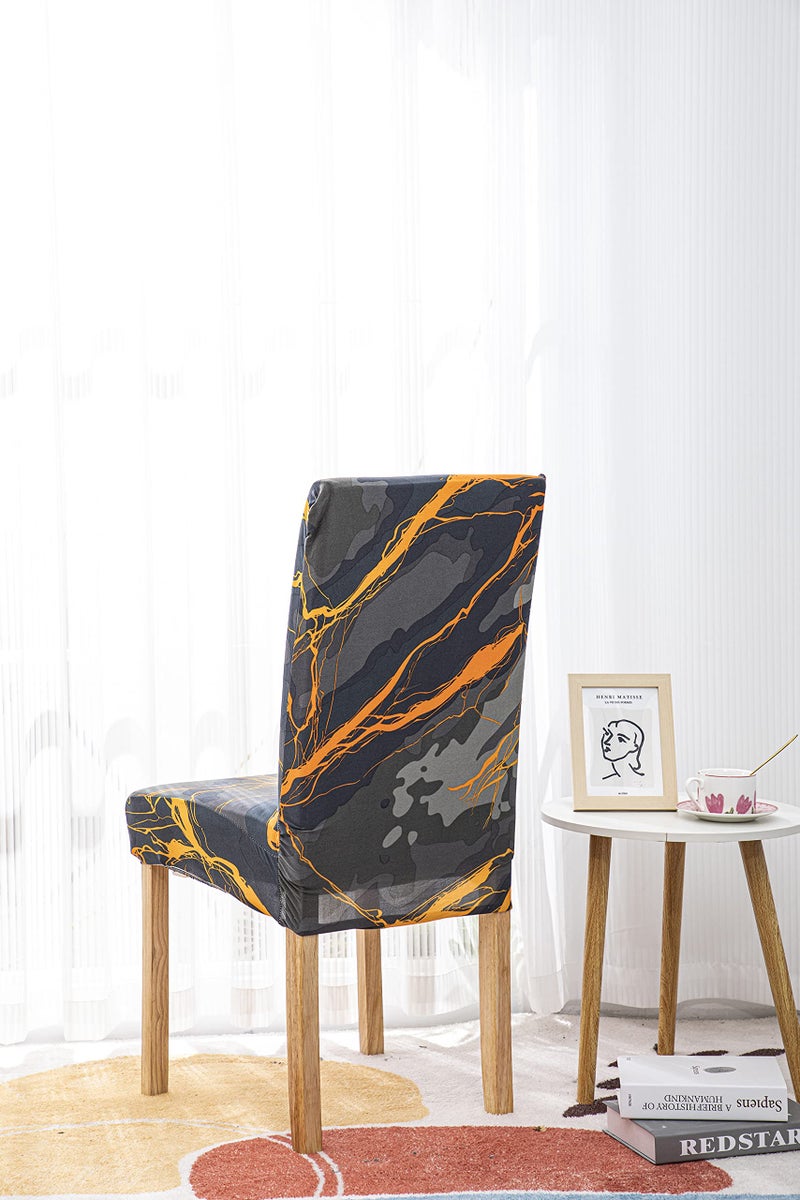 House of Quirk Elastic Chair Cover Stretch Removable Washable Short Dining Chair Cover Protector Seat Slipcover (Dark Sunrise), Polyester - Image 5