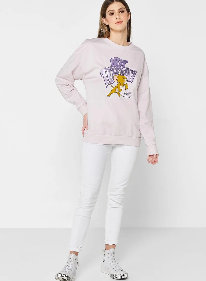 Tom & Jerry  Tom & Jerry Crew Neck Sweatshirt for Women | Best Price UAE