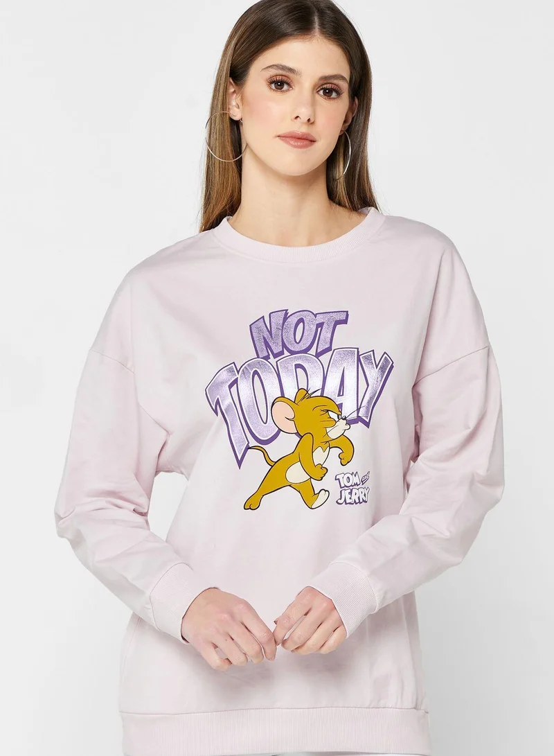 Tom & Jerry  Tom & Jerry Crew Neck Sweatshirt for Women | Best Price UAE