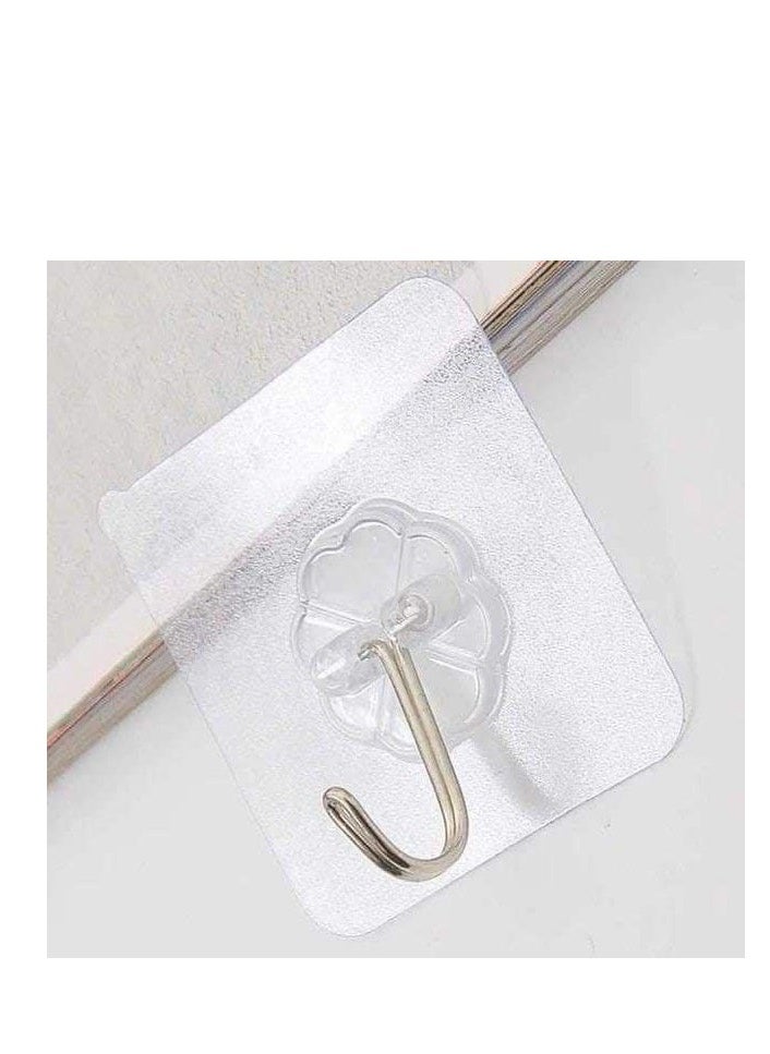 Transparent hanging hook equipped with a strong metal hook 10 pieces  - Image 1