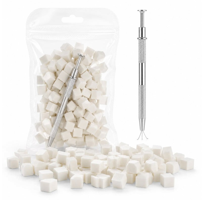 Me Now 100PCS Nail Art Sponge Picker Tool Set with Colorful Sponge Cubes Metal Claw Pen for Ombre Gradient Nails, Reusable Nail Sponge Stamp Kit for Gel Polish French Tip DIY Manicure and Salon Nail - Image 1