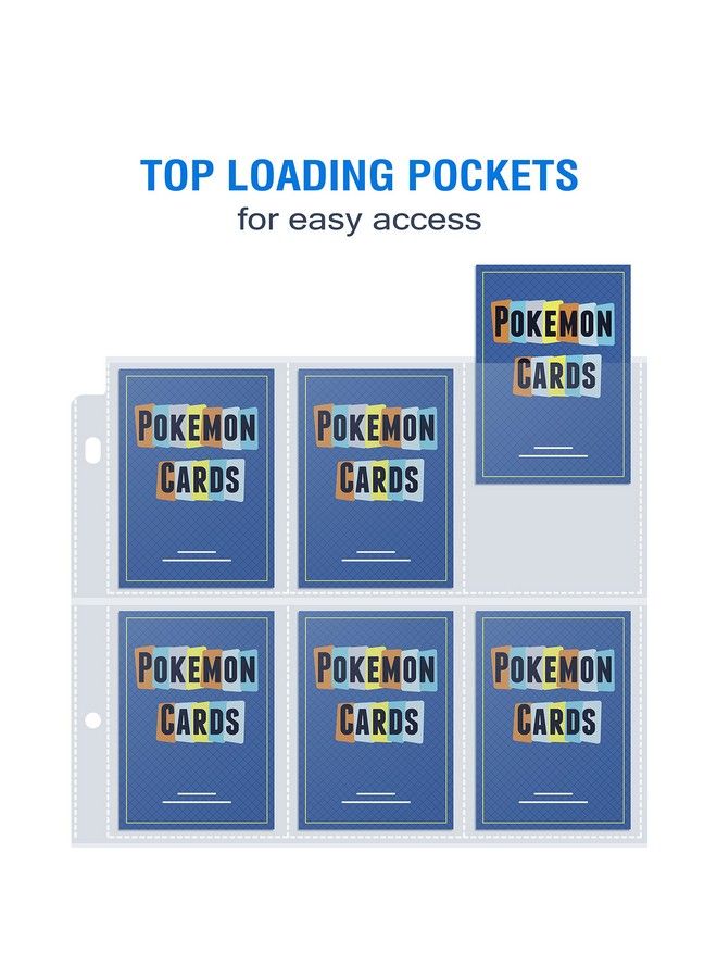 Sooez 120 Pack 9 Pocket Page Protector Sooez Trading Card Sleeves Pages Baseball Pages For 3 Ring Binder Card Sheets For Standard Size Cards Sport Cards Game Cards Business Cards - Image 4
