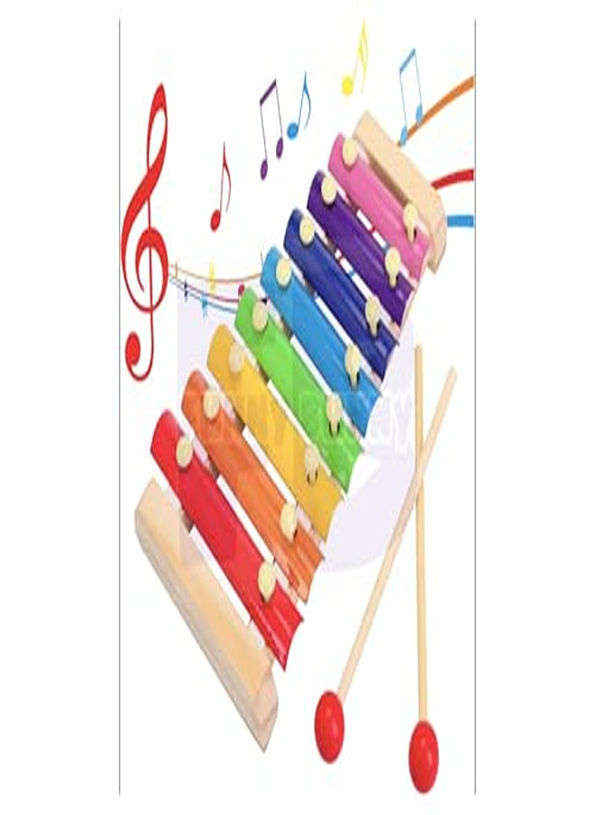 Funny Bunny Wooden kids educational toy octave knock on the piano beat xylophone, 8 Diatonic Keys Hand Knock with Mallets Preschool Educational Toys Great Gift for Kids Girls and Boys Toddlers Ages 3+ 