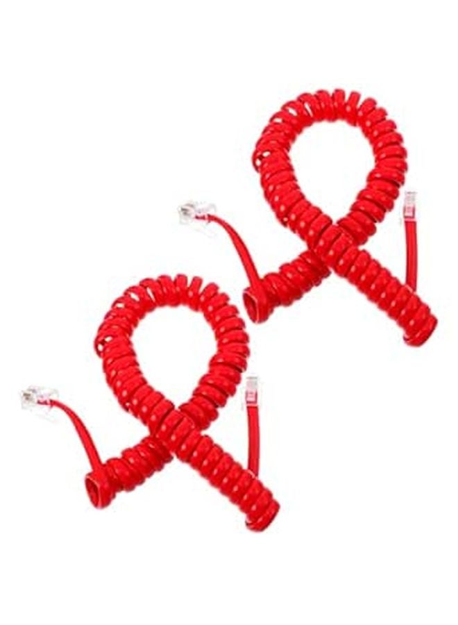 2pcs Coiled Telephone Cord Spring Loaded Design Easy Installation for Landline Phones - Image 1