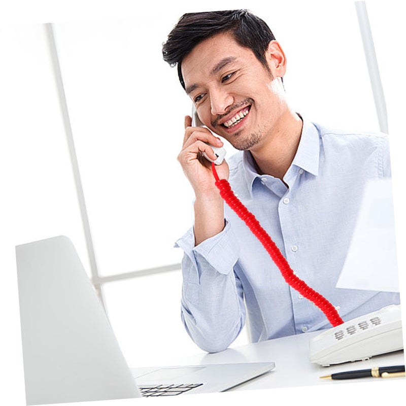 2pcs Coiled Telephone Cord Spring Loaded Design Easy Installation for Landline Phones - Image 5