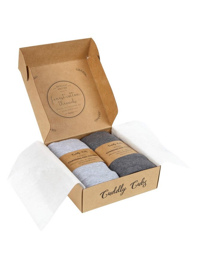 Cuddly Cubs Changing Pad Covers - 2 Pack - Snuggly Soft Plush Cotton Changing Table Covers for Boy, Girl - Fits Perfectly on Summer Infant and Other 16 x 32 Baby Changing Table Pads - Heather Grey - Image 3