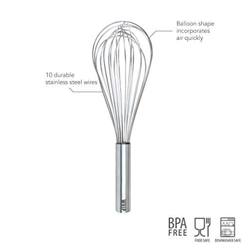 Tovolo Stainless Steel Whip Whisk, 11" - Kitchen Balloon Whisks for Cooking, Blending, Mixing, Stiring, Whipping & Beating - Whisking Tool as Mixer, Frother & Stirrer - Dishwasher Safe Whisker - Image 2