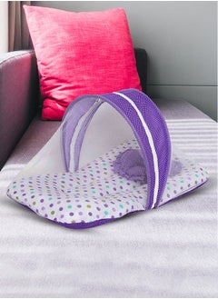 Superminis Baby Bed with Thick Mattress, Mosquito Net with Zip Closure And Neck Pillow, Baby Bedding for New Born, 0M+, Baby Sleeping Bed of 32 inch X 18 inch X 4 inch Size (Purple),Pack of 1  - Image 2