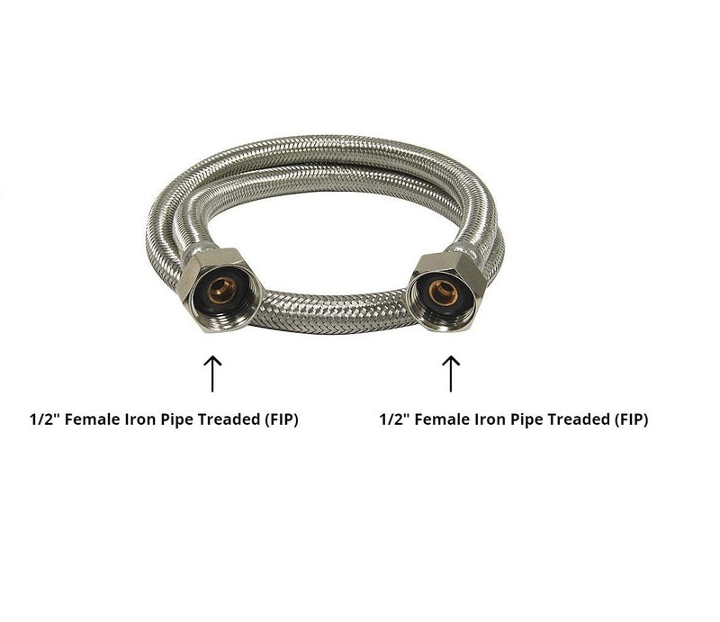 EZ-Fluid 30-Inch 1/2" FIP X 1/2" FIP Stainless Steel Braided Faucet Supply Line Connector,Faucet Water Supply Hose Connector Lines Facuet Water Supply Line For Bathroom,Kitchen sink Facuet (1Pc) - Image 4