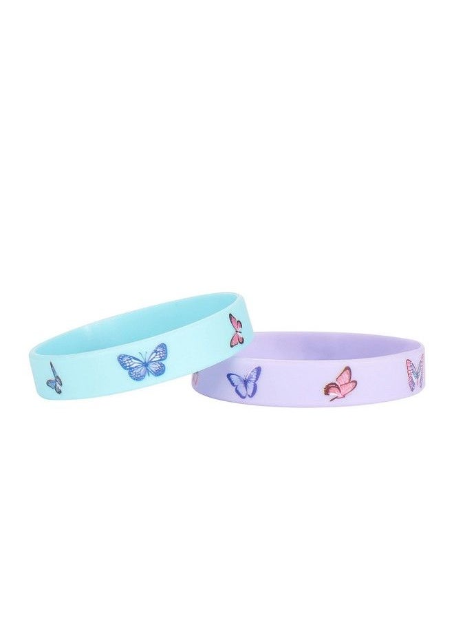 Cleverplay - 24 Pack Butterfly Silicone Wristbands Bracelets Butterfly Birthday Decoration Party Favors For Kids - Image 1