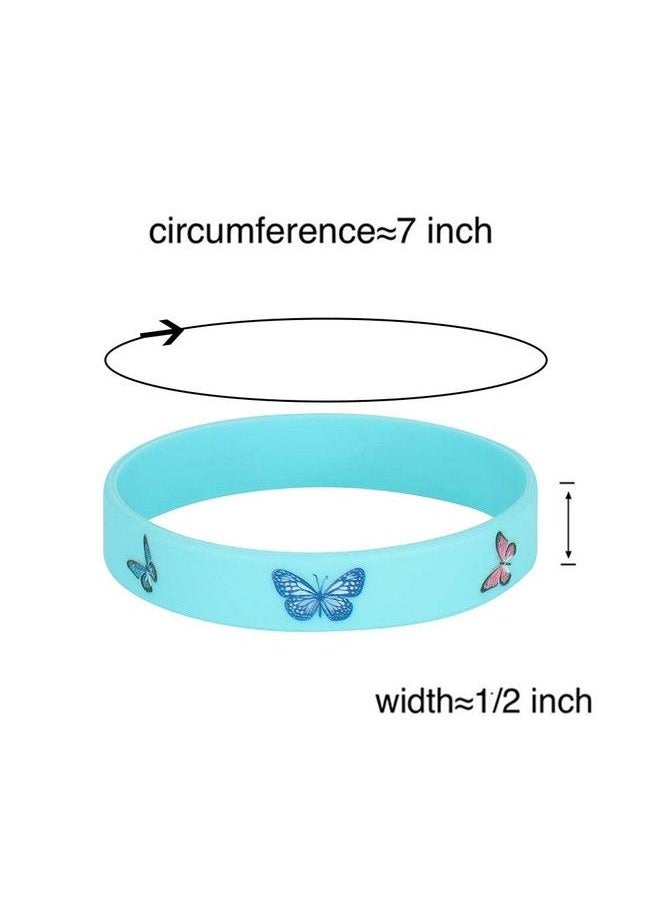 Cleverplay - 24 Pack Butterfly Silicone Wristbands Bracelets Butterfly Birthday Decoration Party Favors For Kids - Image 1
