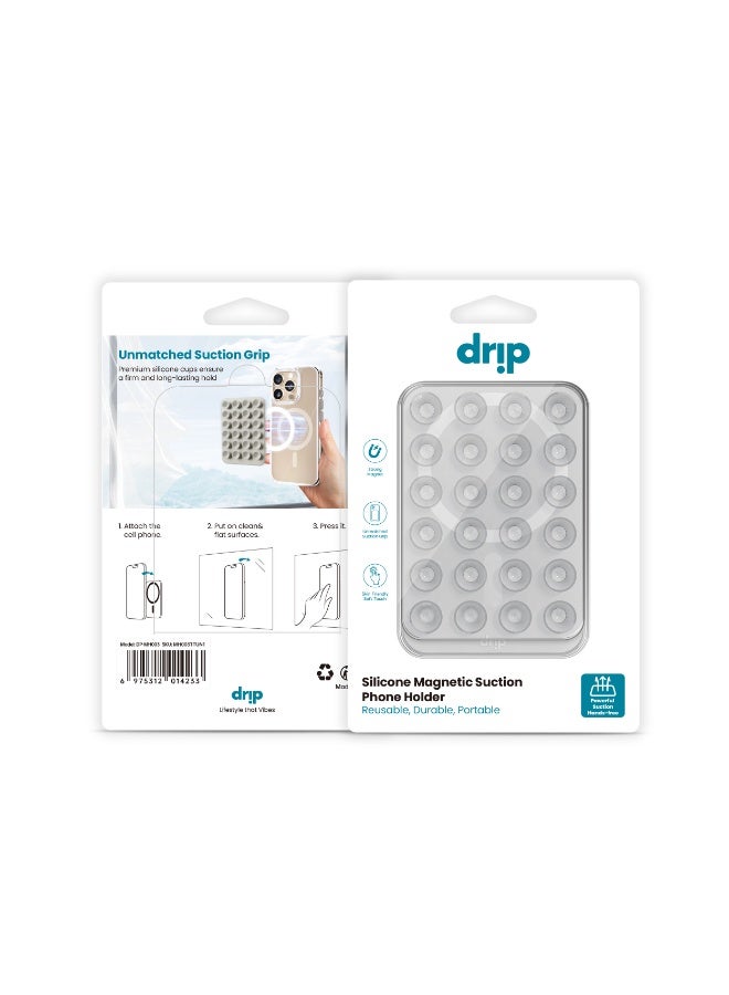 DRIP Silicone Magnetic Suction Phone Holder – Transparent Titanium Grey | Universal Car & Desk Mount - Image 5
