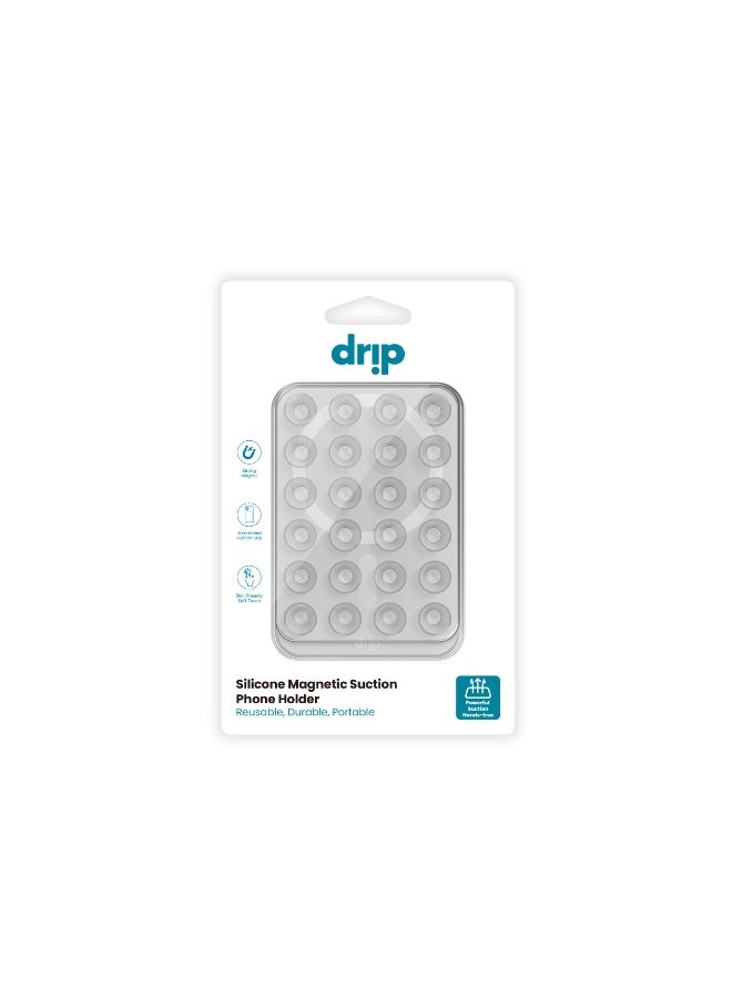 DRIP Silicone Magnetic Suction Phone Holder – Transparent Titanium Grey | Universal Car & Desk Mount - Image 4