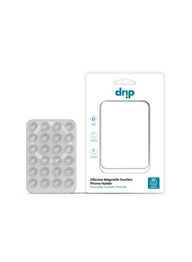 DRIP Silicone Magnetic Suction Phone Holder – Transparent Titanium Grey | Universal Car & Desk Mount - Image 3