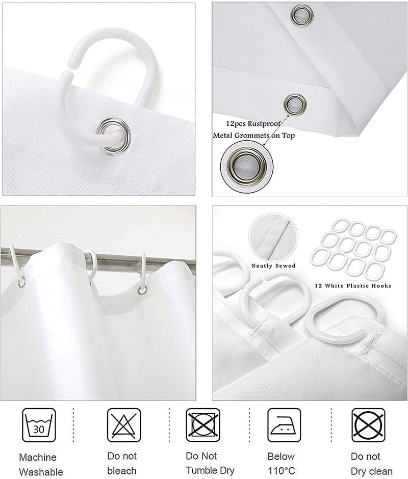 Omebero 4Pcs Romantic Red Rose Bathroom Shower Curtain Sets  Waterproof Fabric Black Bathroom Sets With Shower Curtain And Rugs Toilet Lid Cover Bath Mat  Retro Flower Shower Curtains With Hooks - Image 5