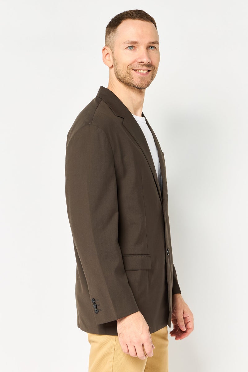 Selected Homme Men Regular Fit Solid Formal Blazer, Brown - Image 4