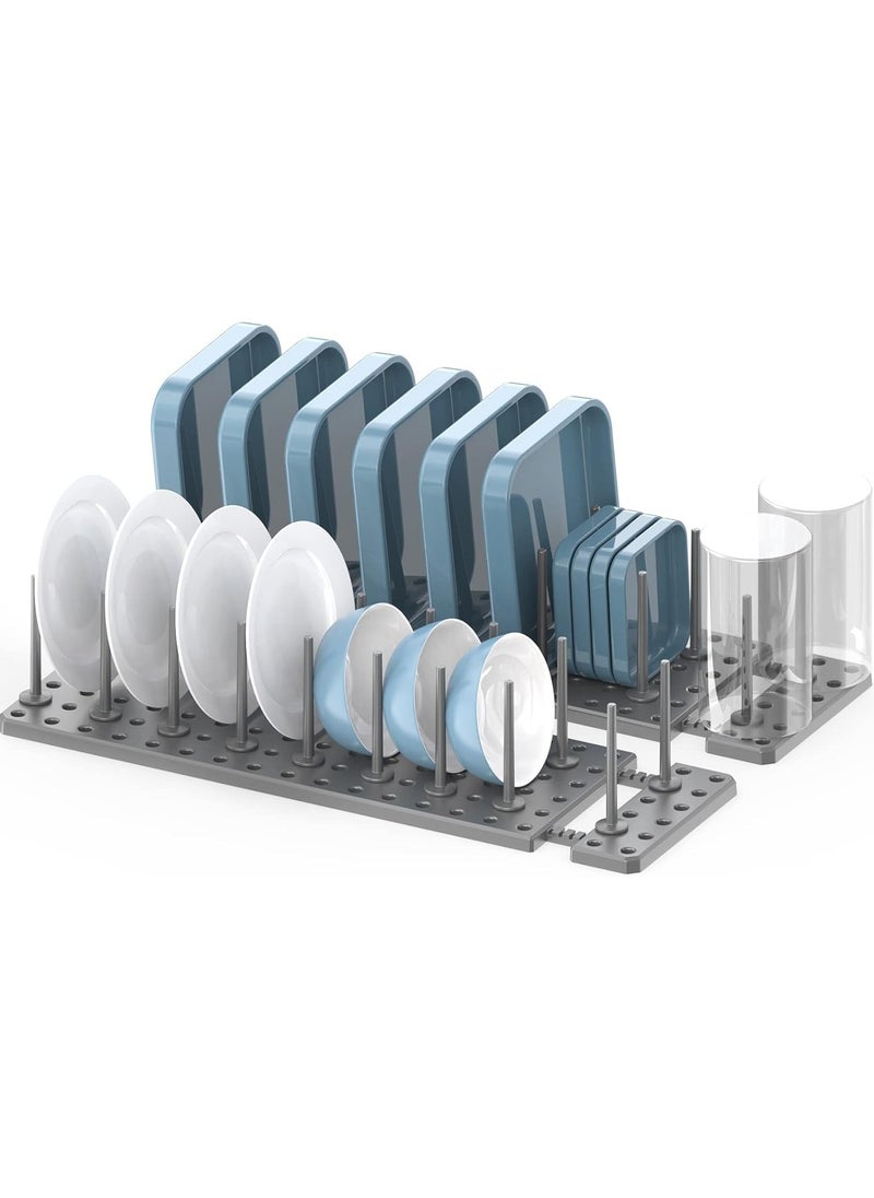 Generic Dish Organizers for Cabinets, Dish Drying, Expandable Dish Storage Racks (Grey)  - Image 3