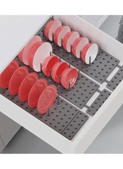 Generic Dish Organizers for Cabinets, Dish Drying, Expandable Dish Storage Racks (Grey)  - Image 1