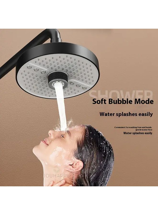 Silvery 5 Mode Rainfall Shower Head High Pressure 6.89 Inch Round Showerhead - Image 2