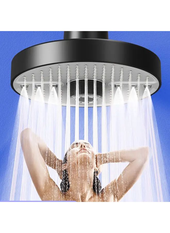 Silvery 5 Mode Rainfall Shower Head High Pressure 6.89 Inch Round Showerhead - Image 4