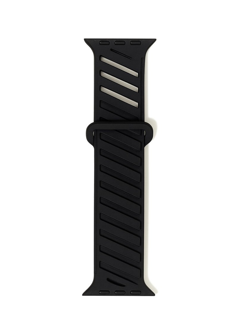 سوار سيليكون مغناطيسي مضفر بنمط نسيج Twill متوافق مع Apple Watch بمقاسات 42/44/45/46/49 مم للموديلات ذات الحجم الكبير، حزام سيليكون بإغلاق مغناطيسي آمن، مناسب لـ Series 1–10 و SE و Ultra و Ultra 2 - Image 2