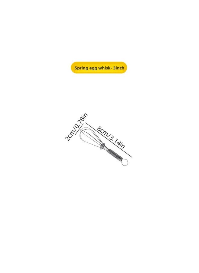 Generic A Generation Of Stainless Steel Manual Egg Beater Household Semi-automatic Hand-held Milk Foam Spring Mixing Baking Tool-Color:3 Inches 8cm (silver)  - Image 1