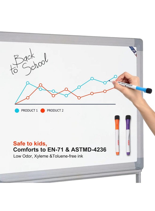 COMIX Dry Erase Markers, Fine Tip Whiteboard Magnetic Markers With Eraser Cap, 36 Bulk 12 Colors Low Odor Markers For Kids Teachers - Image 3