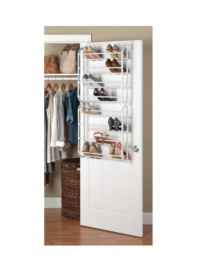 Whitmor 24 Pair Over The Door Shoe Rack-White - Image 3