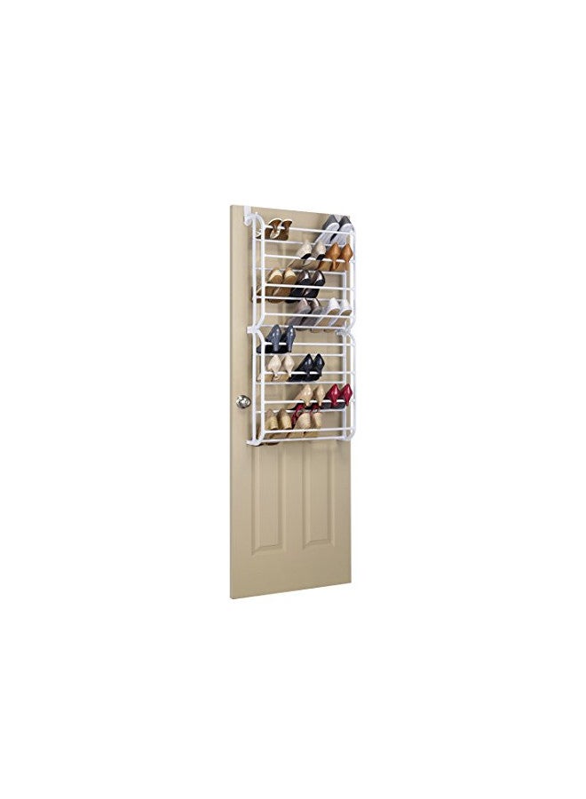 Whitmor 24 Pair Over The Door Shoe Rack-White - Image 1
