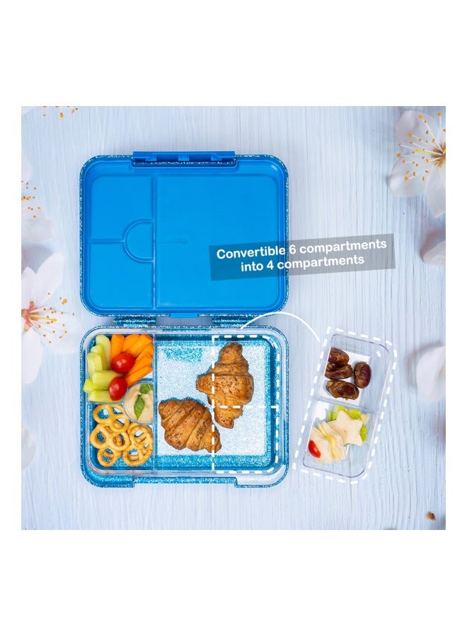 Cocobee Bento Lunch Box, 6 Adjustable Compartments- Blue - Image 4