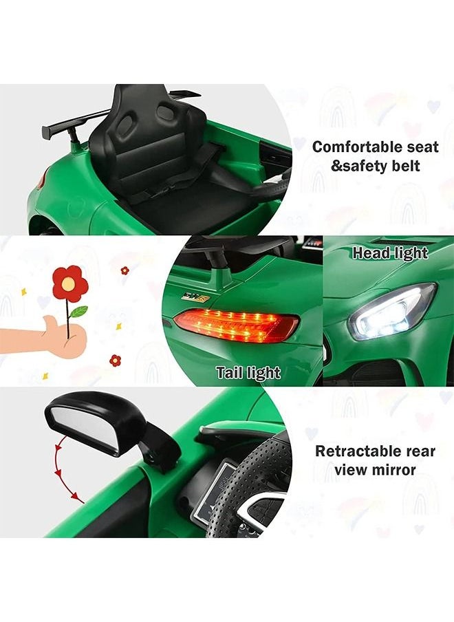 BAYBEE Licensed Benz GTR Rechargeable Battery Operated Car For Kids Ride On Baby Car With Remote Music LED Light Kids Car Electric Car Battery Operated Ride On Car For Kids 2 To 6 Years Boys Girls Green  - Image 5