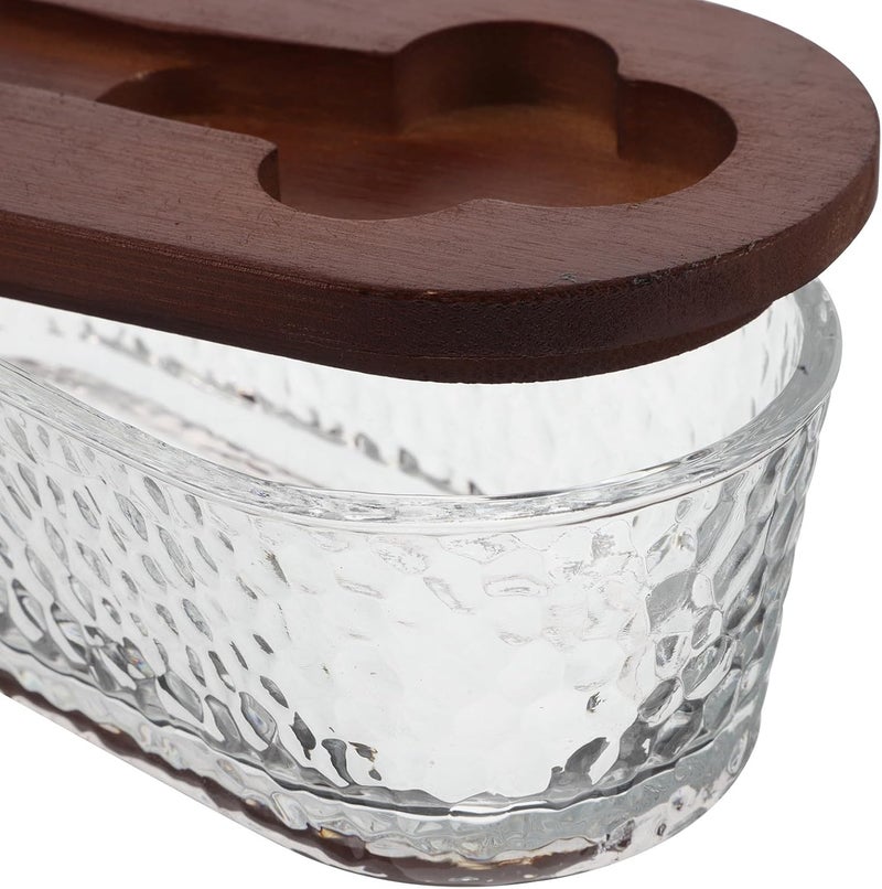Airtight Glass Butter Dish with Lid and Spatula Rectangular Dark Hammered Butter Tub Cheese Container for Refrigerator Storage 1pcs - Image 3