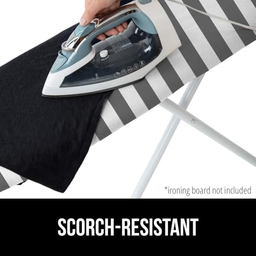 GORILLA GRIP The Original Ironing Board Cover and Pad, Silicone Coating, Thick Scorch Resistant Padding, Heavy Duty Iron Covers Standard Boards, Hook and Loop Fastener Strap, Striped, 15x54 - Image 3