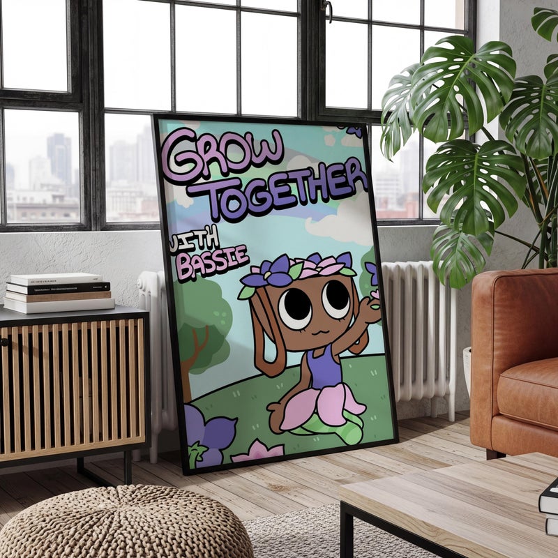 TNESSENTIAL Bassie Poster | Dandy's World Roblox Wall Art | Cute Clown Character Print | Gamer Room Decor | Kids Roblox Fan Gift Poster - Image 4