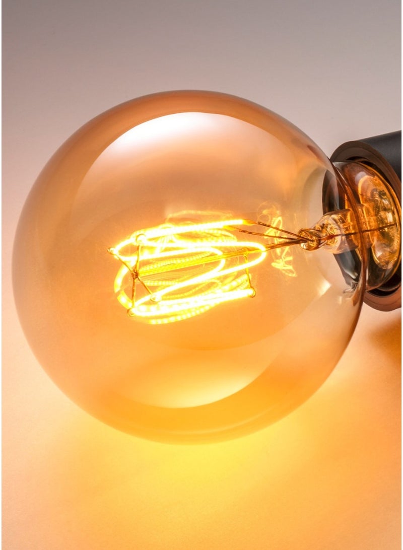 لمبة LED قاعدة E27 بقوة 150 لومن كرة بنية زجاج شفاف 95 مم - Image 2