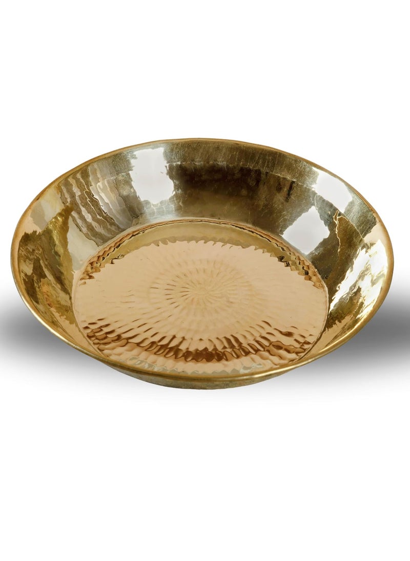 Kalasians Kalasians Brass Paraat 13Inch Diameter Traditional Brass Dough Kneading Bowl Enhanced Flavor Health Benefits EcoFriendly Ideal for Roti Paratha Bhatura  - Image 3