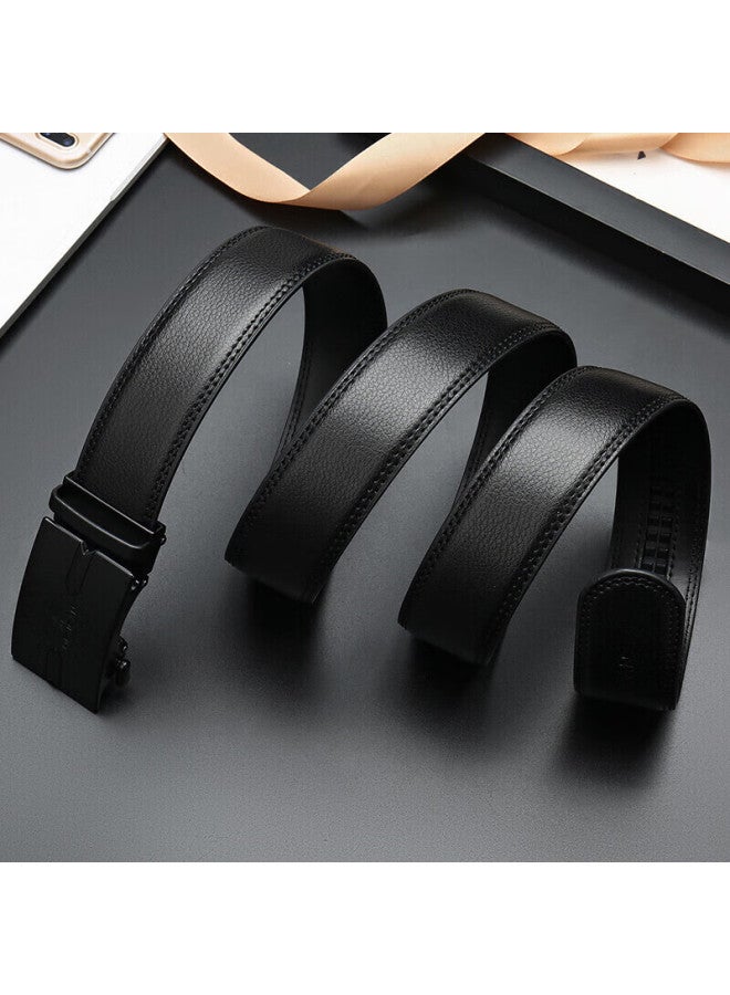 Scarecrow Men's Leather Belt With Automatic Buckle, Genuine Leather Business Waistband, Casual Trendy Trouser Belt - Image 3