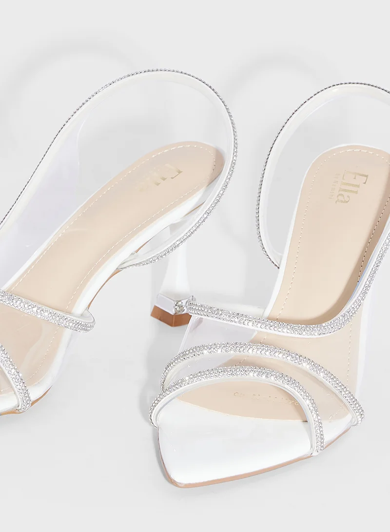 ايلا ليمتد اديشن Diamante Clear Peep Toe Sling Back Pump