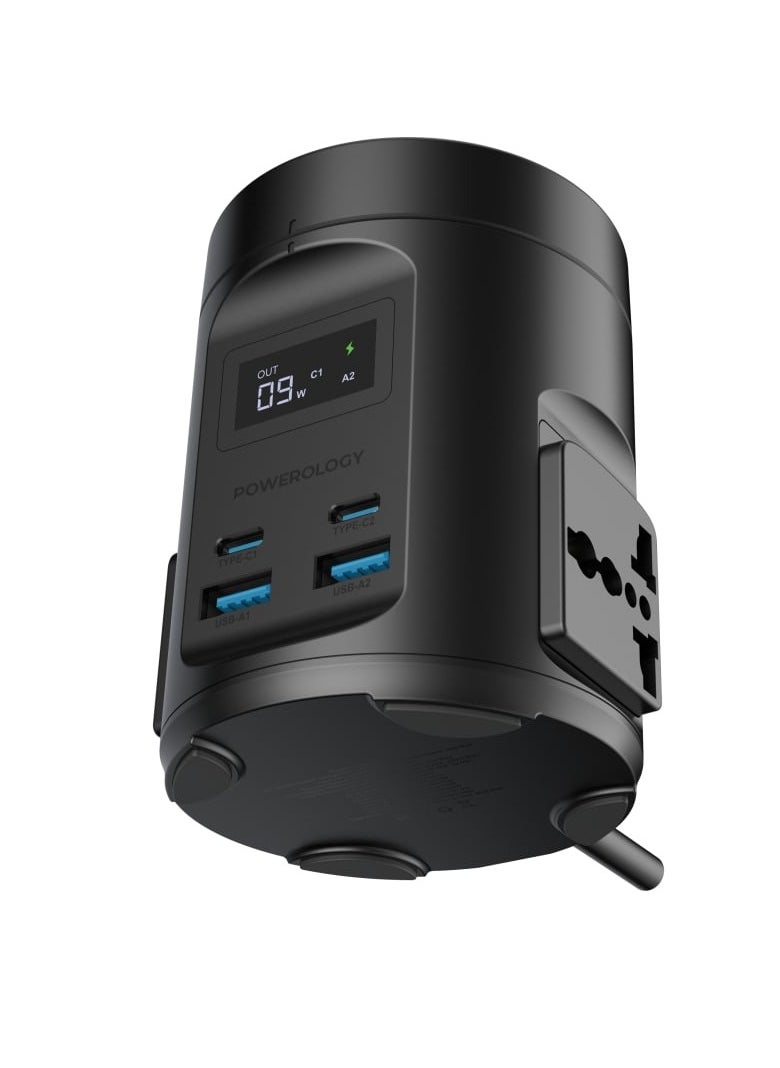 Powerology - Magsafe Power Multi-Device Charging Hub / 2* Universal Sockets/ 2200W High Power AC Outlets- Black - Image 1