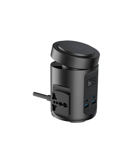 Magsafe Power Multi-Device Charging Hub / 2* Universal Sockets/ 2200W High Power AC Outlets- Black