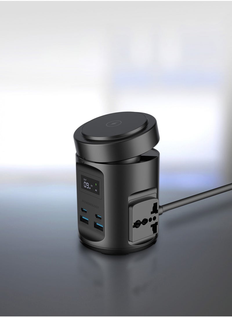 Powerology - Magsafe Power Multi-Device Charging Hub / 2* Universal Sockets/ 2200W High Power AC Outlets- Black - Image 1