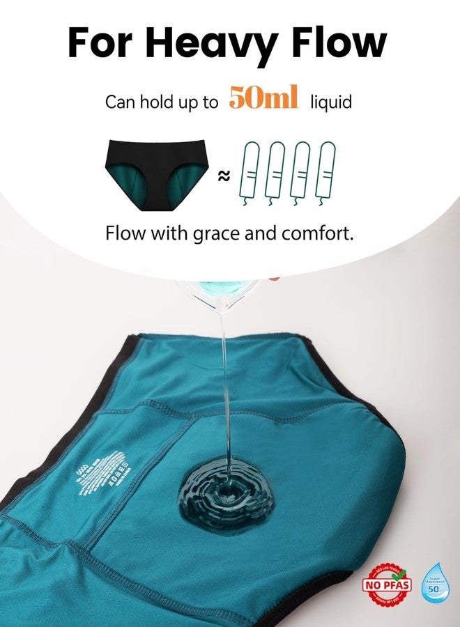 TIICHOO Heavy Flow Period Underwear for Women Incontinence Panties Menstrual Leakproof 5 Pack(Black 5, X-Small - Image 3