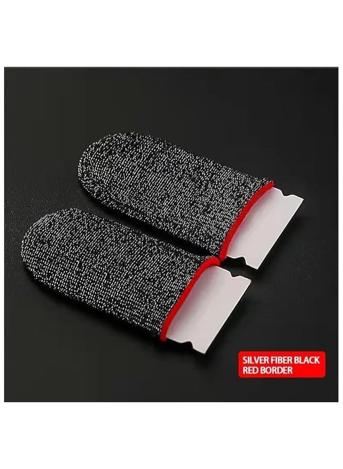 Kingsley KINGSLEY Gaming Finger Sleeves for Sweat Proof Mobile & Console Gaming, Friction-less PUBG finger Sleeves Stabiliser & Protector for thumb sleeves gaming Red edge (Three pair)  - Image 5